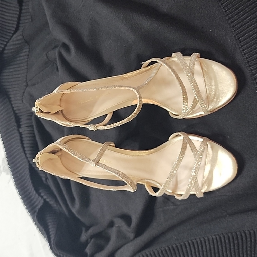 Gold strappy sandals